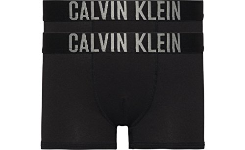 Calvin Klein Jungen 2 Pack Trunks Boxershorts, Schwarz (Black 001), One Size (Herstellergröße: 10-12)