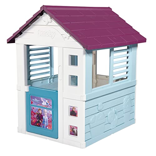 Smoby Toys - Kinderhaus Eiskönigin, mit Tür und Fenster mit Lamellen, für Kinder ab 2 Jahren, Maße (L x B x H): 110 x 98 x 127 cm