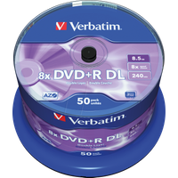 Verbatim 1x50 dvd+r double layer 8x speed, 8,5gb matt silver