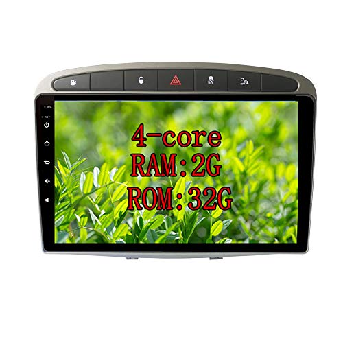 XISEDO 9 Zoll Android 9.0 Autoradio In-Dash Car Radio RAM 2G ROM 32G Autonavigation Car Radio für Peugeot 308 (2008-2010) Unterstützt Lenkradkontrolle, WiFi, Bluetooth (grau)