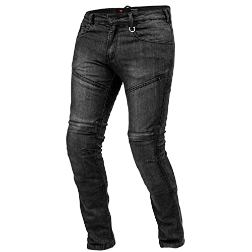 SHIMA GRAVEL 3 BLACK, Kevlar Jeans Motorradhose mit Protektoren (Schwarz, 38)