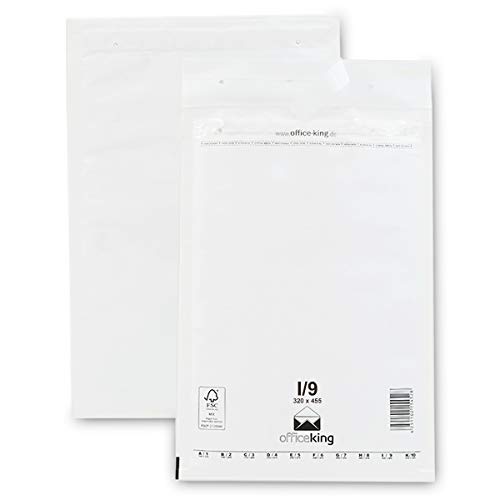 verpacking 50 Luftpolstertaschen Versandtaschen Luftpolsterumschläge I/9, Innenmaß: 300 x 445 mm, Weiß