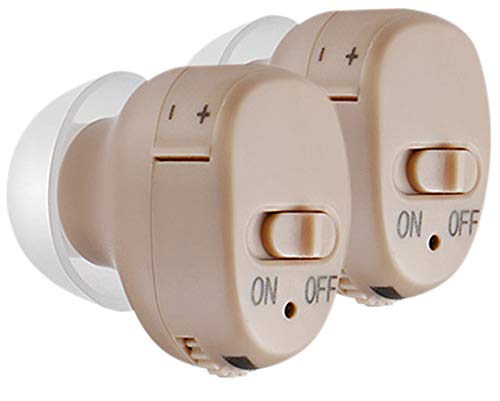 newgen medicals Mini Soundverstärker: Bügellose ITE-Soundverstärker mit Batterie-Betrieb, 35 dB, 2er-Set (IdO Soundverstärker, Mini ITE Soundverstärker, Verstärker)