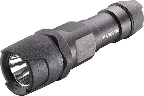 VARTA Indestructible LED F10 Taschenlampe/Arbeitsleuchte (1 Watt, inkl. 3 Longlife Power AAA Batterien, kratzfestes und spritzwassergeschütztes Gehäuse)