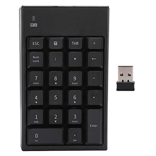 Drahtlose Zifferntastatur, Mini Digital Bluetooth Numpad 22 Tasten Ergonomische Ziffernblock-Tastatur mit 2,4-G-USB-Empfänger für Laptop/PC/Desktop