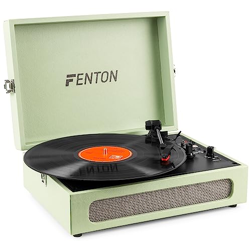 Fenton RP118C - Bluetooth Plattenspieler mit Lautsprecher, Schallplattenspieler Retro Vintage, moderner Record Player, Vinyl Player mit USB zum Schallplaltten digitalisieren, MP3 Converter, Beige