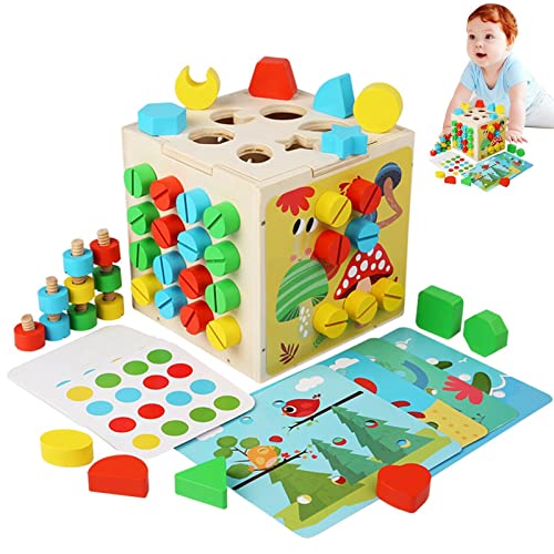 Aibyks Schrauben-Matching-Spiel - Erkennungsspiel für Farb- und Formspielzeug - Tragbares pädagogisches Lernspielzeug für die Feinmotorik für Kinder ab 3 Jahren