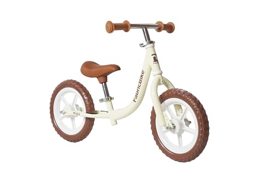 FabricBike Mini- Kinderlaufrad, Balance Bike Laufrad ab 18 Monate bis 4 Jahre, verstellbarem Sitz und Lenker, 12-Zoll-Rädern (Mini Light Cream)
