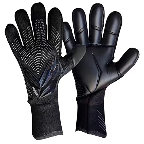 SHAIYOU Football Goalkeeper Gloves for Youth, Boys Kids Children Adult Good Grip Football Gloves with Abrasion-Resistant,Non-Slip, Size 6/7/8/9/10 (Black,9)