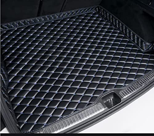 Kofferraummatten für Mini Clubman (F54, Facelift 2019) 2019 2020 2021 2022, rutschfest Kratzfestem Leder Kofferraummatten Kofferraumschutz Autozubehör,- Black Blue