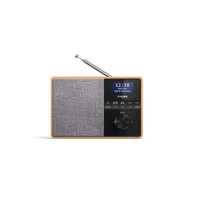 Philips R5505/10 Radio mit Bluetooth (Holzgehäuse, DAB+/UKW-Radio, 3"-Breitband-Lautsprechertreiber, Küchentimer, Küchenradio, Stromnetz oder batteriebetrieben) - 2020/2021 Modell