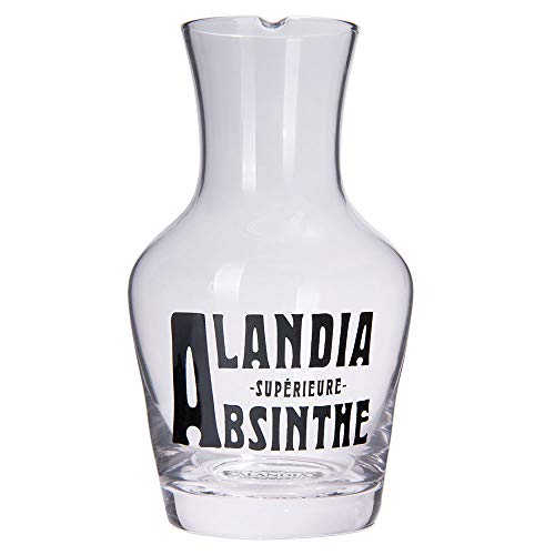 ALANDIA Absinth Glas Karaffe | Mundgeblasene Glaskaraffe | Breite Öffnung für Eiswürfel | Kontrolliertes Ausgießen | Klassisches 19. Jh. Design