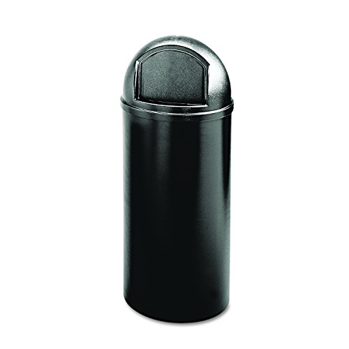 Rubbermaid Commercial 25 gal Polyethylene Round Marshal Classic Trash Can - Black
