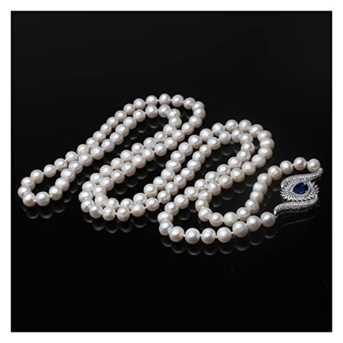 EFEMIR Neue exquisite lange Perlenkette for Frauen, Hochzeit Süßwasser natürliche Perlenkette Pullover Verlobungsgeschenk erfüllen (Color : 70, Size : 9-10mm)