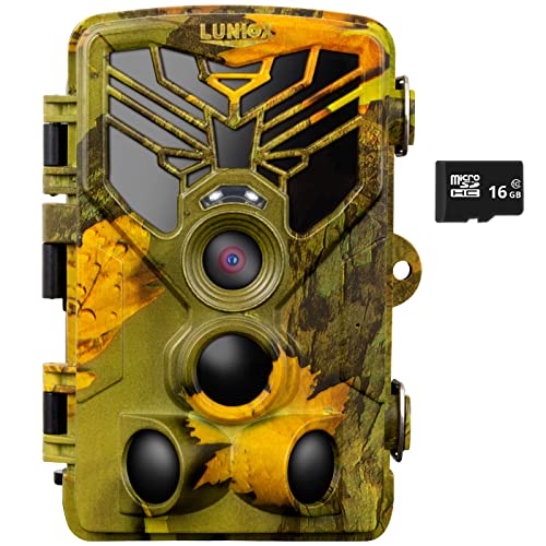 LUNIOX VC24 Wildkamera Fotofalle Digital Full HD bis zu 24MP mit Bewegungsmelder Nachtsicht Schutzart: IP65 Wildlife Jagdkamera + Netzadapter