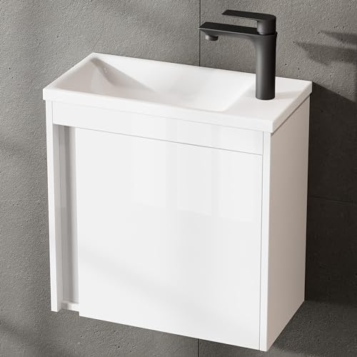 Planetmöbel Badezimmer Waschtischunterschrank 50cm Weiß Hochglanz