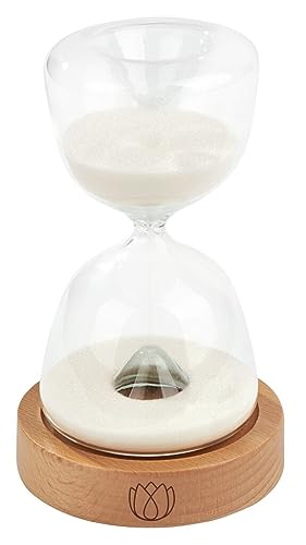 Omm for You LED-Sanduhr | Stundenglas mit Allen 7 Chakrafarben | Maße ca. 16 cm x Ø 9,6 cm | Laufzeit Sand 15 Minuten | mit Fernbedienung