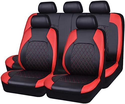 Auto Sitzbezüge Sets für Ford C-Max 2017 2018 2019 2020, Atmungsaktiv Verschleißfest Vordersitze Und Rücksitze Car Innenraum Zubehör,D-9pcs Set Red