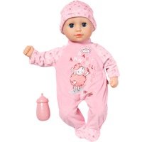 Baby Annabell Zapf Creation 706466 Little Annabell 36cm-weiche Puppe mit Stoffkörper, rosa Strampler, Blaue Schlafaugen und Fläschchen