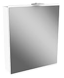 FACKELMANN LED Spiegelschrank Lima/Badschrank mit Soft-Close-System/Maße (B x H x T): ca. 60 x 73 x 15,5 cm/Möbel fürs WC oder Badezimmer/Korpus: Weiß/Front: Weiß/Spiegel