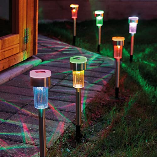 Garden Mile 10 x Solarbetriebene Farbwechsel LED Pfahl Lichter Garten Weg Grenze Auffahrt Außen Weg Solar Power Light Up Stakes für Garten Farbbeleuchtung Garten Außenleuchten Solarlampe Post