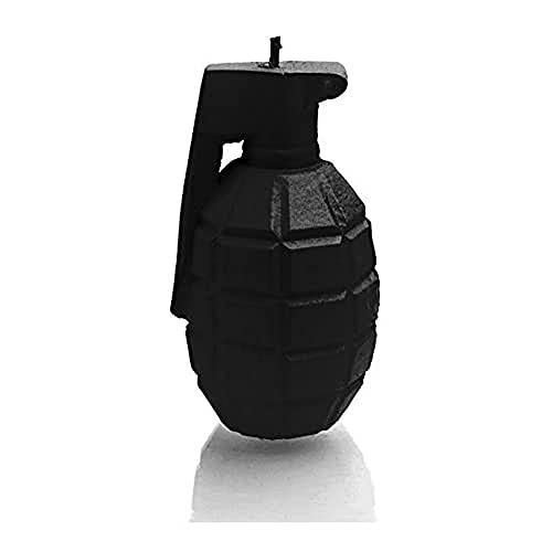 Groß Grenade Kerze | Höhe: 14,3 cm | Schwarz matt | Handgefertigt in der EU