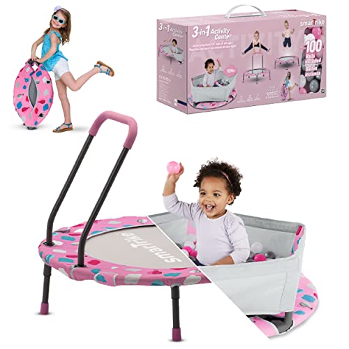 smarTrike® Kindertrampolin »Ø: ca. 90 cm, rosa«, Ø 90 cm, mit Haltegriff; zum Bällebad umbaubar