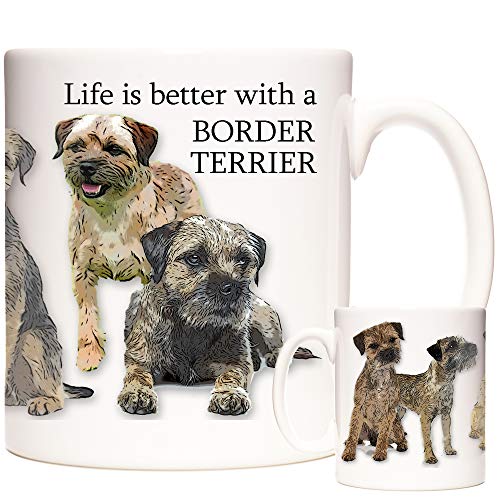 Tasse mit Border Terrier-Motiv, 325 ml, Keramik, spülmaschinenfest