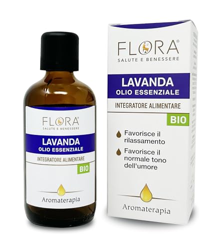 FLORA 100% reines ätherisches Lavendelöl – Nahrungsergänzungsmittel – 100 ml – fördert die Entspannung (Stress und Schlaf), fördert den normalen Stimmungston. Ideal auch in der Aromatherapie