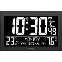 Technoline WS 8017 Funk Wanduhr/Tischuhr mit Temperatur, Luftfeutchtigkeit, Datum, Tag, 2 Alarmzeiten