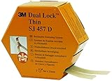 3M Dual Lock SJ457D, wiederlösbares Befestigungssystem - für flache Befestigung, daher nur halb so dick wie Standard Dual Lock Druckverschlüsse -25mm x 10m, Transluzent, Dicke: 2.5mm (1-er Pack)