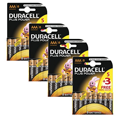 Duracell Plus Power MN2400 Alkaline AAA-Batterien, 32 Stück
