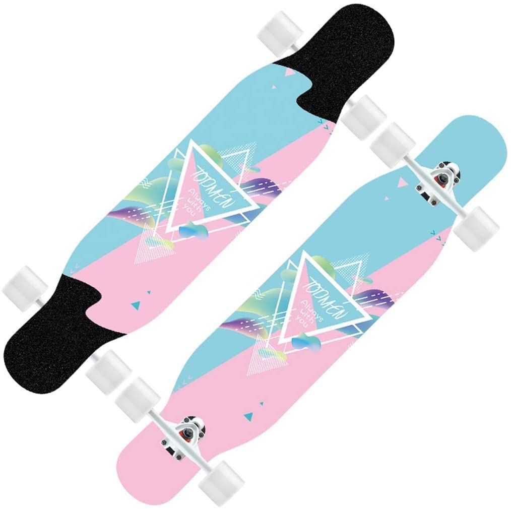 Skateboard Anfänger 42''x 9'' Professionelles komplettes 9-lagiges Double Kick Concave Longboard aus Ahorn für Erwachsene mit Vier Rädern Roller Jungen Mädchen Tricks Skateboard