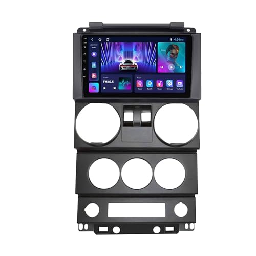 9 Zoll Touchscreen Autoradio Für Jeep Wrangler Rubicon 2008-2010 Mit Wireless Carplay Android Auto, Android 12 Autoradio Mit RDS DSP GPS Navigation WiFi HiFi + Rückfahrkamera (Color : B, Size : M300