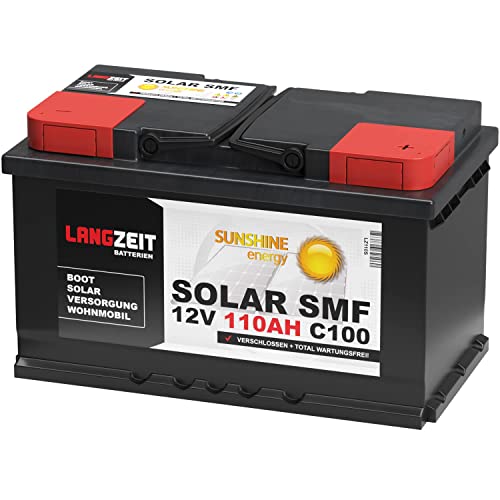 Langzeit Solar SMF Solarbatterie 110Ah 12V Versorgungsbatterie Wohnmobil Batterie Boot total wartungsfrei 100Ah 90Ah 80Ah