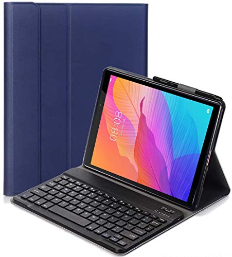YHFZR Tastatur Hülle for Honor Pad V7 Pro - (QWERTY Layout), Ultradünn Flip Entfernbar Drahtloser Keyboardständer Ledertasche für Honor Pad V7 Pro 11 Zoll Tablet, Blau