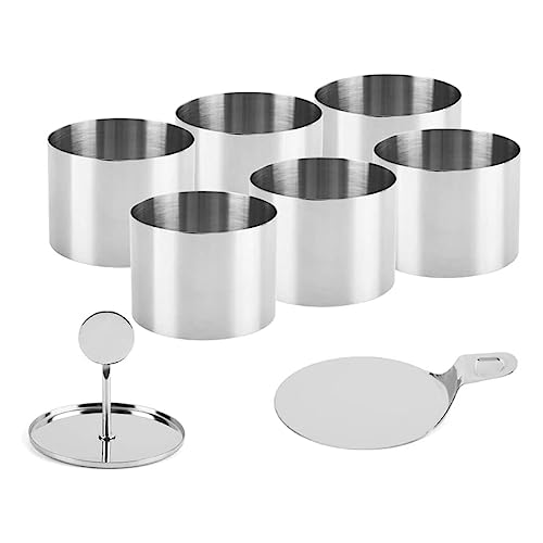 JOUSE 6-Teiliges Backform-Lebensmittelringe-Set, Kleines Ringset Aus Edelstahl, Mousse-Ringe