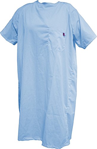 Ubio Nachthemd für Inkontinenz, kurzarm, Himmelblau, Größe S
