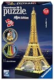 Ravensburger Spieleverlag Eiffelturm bei Nacht. 3D-Puzzle 216 Teile: Erleben Sie Puzzeln in der 3. Dimension!