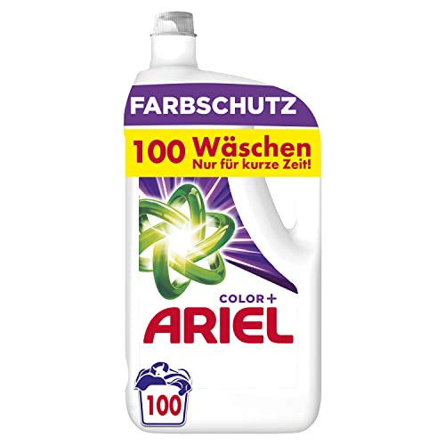 Ariel Flüssigwaschmittel, 100 Waschladungen, Farbschutz, Ausgezeichnete Fleckentfernung Beim 1. Waschen Selbst In Kälteren Temperaturen, Schützt Farben