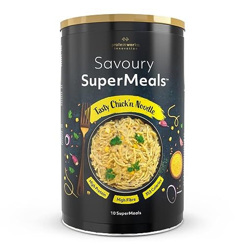 Protein Works - Savoury SuperMeals, Nutritionally Balanced, 26 Vitamins and Minerals, Tasty Chick’n Noodle, 10 Meals