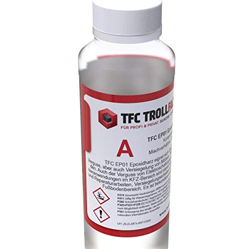 TFC Troll Factory EP01 Epoxidharz mit Härter I 1,4kg Set (1000g+450g) I Set A und B I Dünnschicht Vergussharz