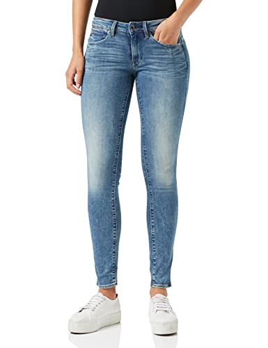 G-Star Raw Damen Midge Zip Mid Waist Skinny Jeans, Blau (lt Vintage Aged Destroy 8968-9114), 32W / 30L