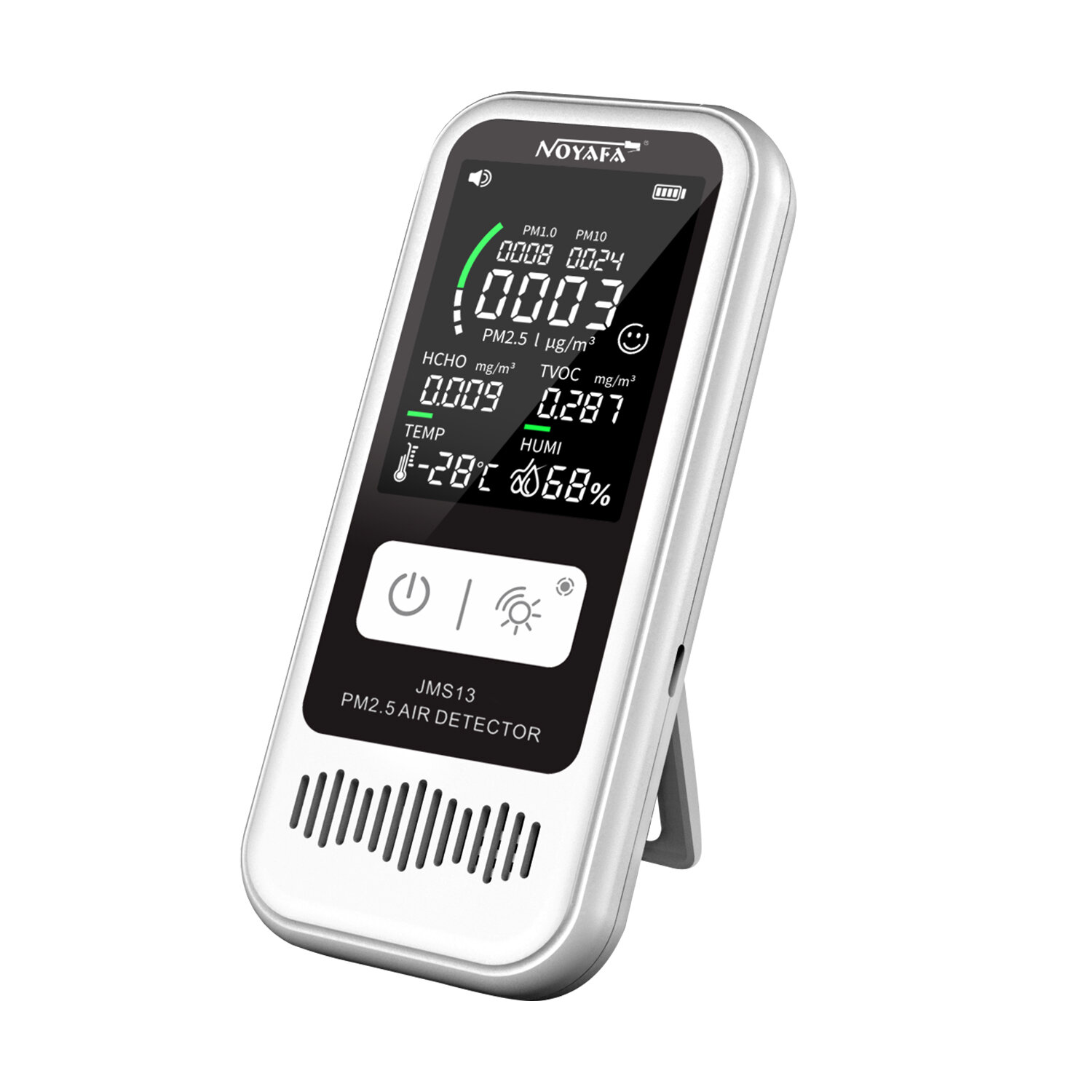 Noyafa Jms13 6 In 1 Multifunktionaler Luftdetektor HCHO CO2 PM2.5 PM1.0 Luftfeuchtigkeitsmonitor LCD-Display Smart Home