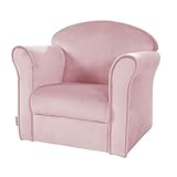 roba Kindersessel Lil Sofa mit Armlehnen - für Jungen und Mädchen - Bequemer Babysessel - Samtstoff rosa - Mini Sessel für Baby & Kinderzimmer