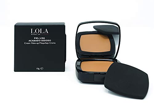 Lola Make-Up Creme Foundation Medium Beige mit LSF 15, hohe Deckkraft, matt seidiges Finish, angereichert mit Vitaminen, mineralölfrei, mit großem Spiegel und Applikator Nr. B017