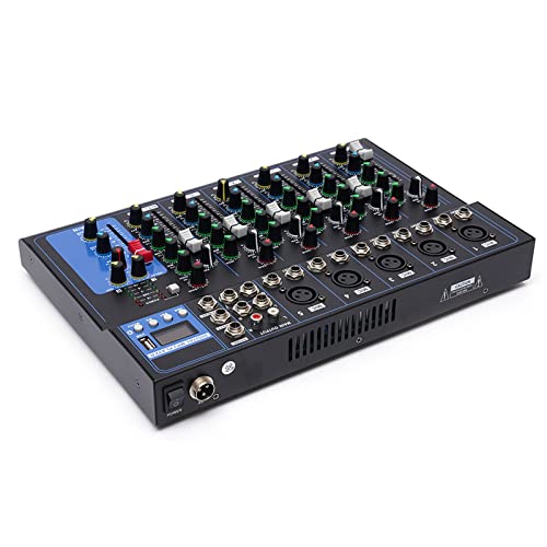 Bluetooth Audio Mixer 7-Kanal USB Audio Mixer Verstärker Connection Sound Mischpult Console Verstärker DJ Live Mixer Studio
