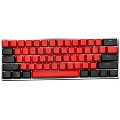 KEEZSHOP Keycap Gaming, 61 Keycaps Backlight Zweifarbig Mechanische Tastatur PBT Tastenkappe für GH60 / RK61 / ALT61 / Annie/Keyboard Poker Keys