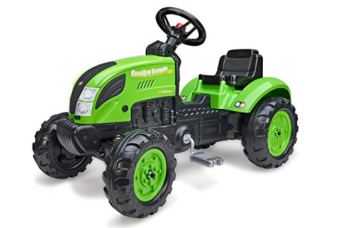 Falk – Traktor mit Pedalen Country Farmer grün – ab 2 Jahren Nummernschild personalisierbar – Lenkrad mit Hupe – 2057