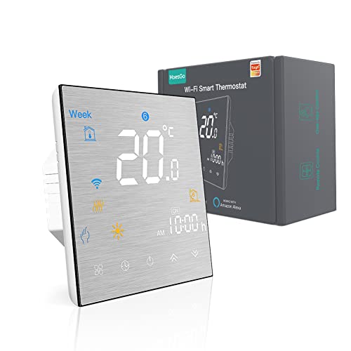 MoesGo Smartes WLAN fähiges Thermostat und programmierbare Temperatursteuerung für Wasserheizung, kompatibel mit Alexa und Google Home